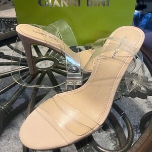 !New! Gianni Bini Ladies Stappy Heels (3 inch) - Size 9 - Clear/Natural